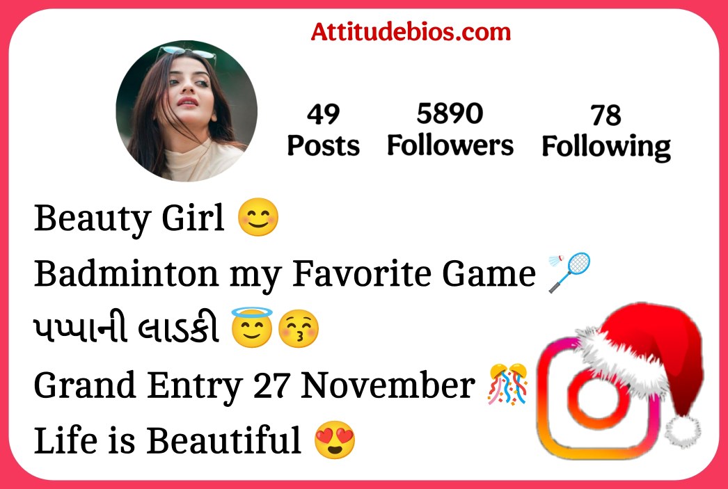 Instagram bio in gujarati for girl